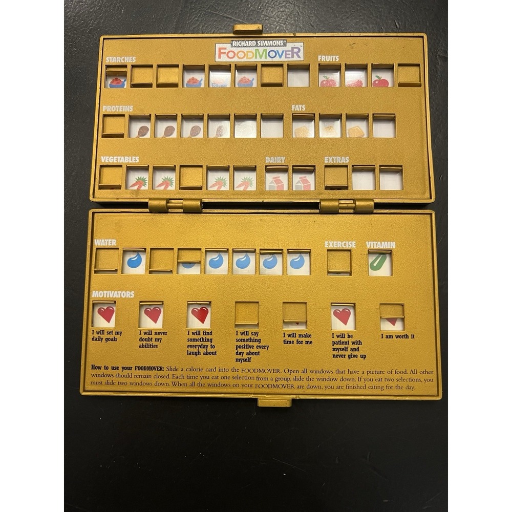 Richard Simmons Food Mover Gold 1400 & 1600 Calories 1998 Vintage Food Tracker - Picture 7 of 12